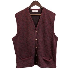 Luciano Barbera Knit Vest Burgundy Wool Mohair Alpaca Made in Italy - Large